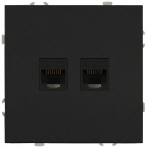 Розетка Эра Galaxy 15-3108-05 информационная двойная 2XRJ45 IP20 антрацит Б0070764