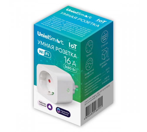 Умная розетка Uniel USH-A101 1G/WF WHITE UL-00011387