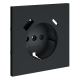 Накладка для розетки с заземлением и защитными шторками, с USB A+C Voltum S70 (графит) VLS001007