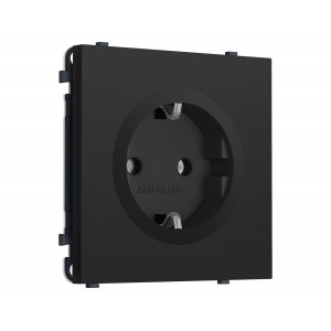 Комплект механизма электрической розетки SIGMA Черный Мягкое касание 50Hz 2P+E с/з 16A-250V QUANT PRO Ambrella Volt MS986010 (SP9860, PR141)