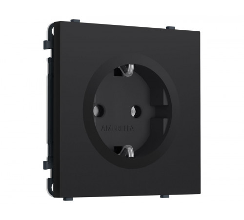 Комплект механизма электрической розетки SIGMA Черный Мягкое касание 50Hz 2P+E с/з 16A-250V QUANT PRO Ambrella Volt MS986010 (SP9860, PR141)