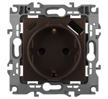 Розетка со шторками с USB type-A+C Эра 12-4108-13 Б0067757