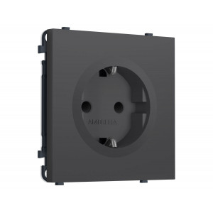Комплект механизма электрической розетки SIGMA Графит Мягкое касание 50Hz 2P+E с/з с/ш 16A-250V QUANT PRO Ambrella Volt MS907010 (SP9070, PR141)