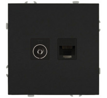 Розетка Эра Galaxy 15-3110-05 комбинированная RJ45+TV IP20 антрацит Б0070784