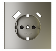 Накладка для розетки с заземлением и защитными шторками, с USB A+C Voltum S70 (шелк) VLS001004