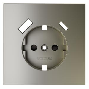 Накладка для розетки с заземлением и защитными шторками, с USB A+C Voltum S70 (шелк) VLS001004