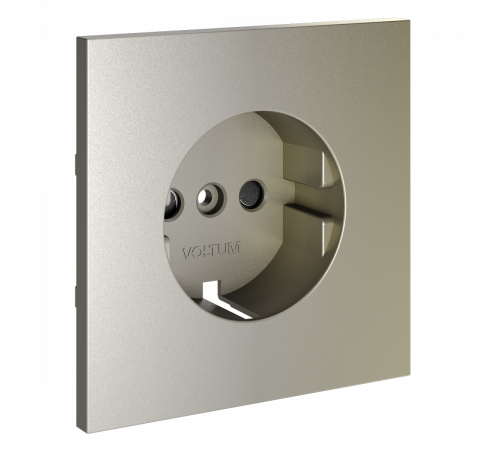 Накладка для розетки с заземлением и защитными шторками Voltum S70 (шелк) VLS000704