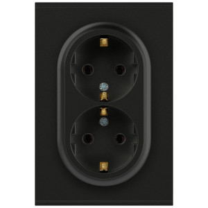 Розетка Эра Arktik 16-2104-05 двойная с заземлением 2X2P+E Schuko 16А-250В антрацит Б0070448