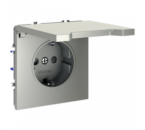 Розетка с защитными шторками и крышкой Voltum S70 VLS040304 Розетка с защитными шторками и крышкой Voltum S70 VLS040304