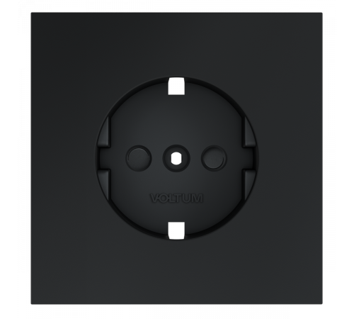 Накладка для розетки с заземлением и защитными шторками Voltum S70 (графит) VLS000707