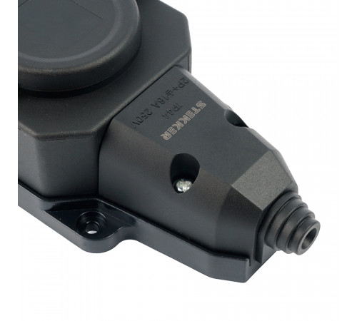 Розетка переносная 3-местная c/з Stekker RST16-3-44 250В 16А IP44 черный 50806