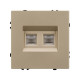 Розетка телефонная двойная софт-тач золотой песок Arlight SCT-MTL2-SFPL-GD (2хRJ-11, 4C) 054310(1)