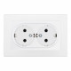 Розетка двойная с/з и шторками Arte Milano SET06-double-40-2 white
