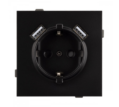 Механизм розетки с USB зарядкой Arlight SCT-TENDO-MUAA-PL-BK (230V, 16A) 054083