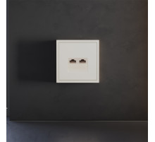Накладка для розетки компьютерной двойной RJ45+RJ45 кат.6 Voltum S70 (хлопок) VLS001413