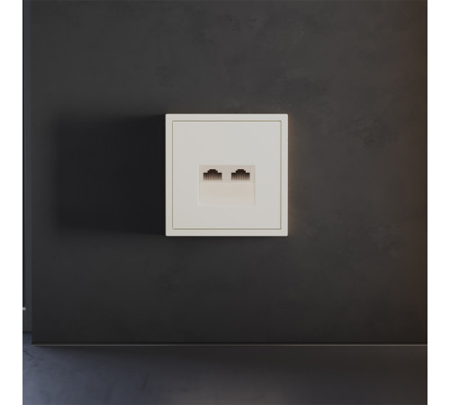 Накладка для розетки компьютерной двойной RJ45+RJ45 кат.6 Voltum S70 (хлопок) VLS001413