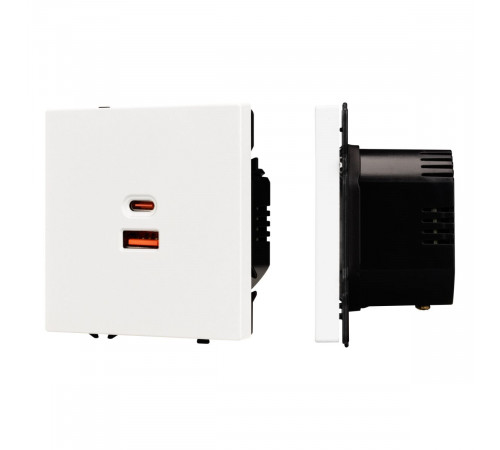 USB Розетка тип A+C софт-тач белый кварц Arlight SCT-MUAC-SFPL-FC-WH (65W, QC3) 054316(1)
