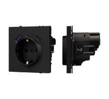 Механизм розетки с USB зарядкой Arlight SCT-NOBE-MUAC-SFPL-BK (230V, 16A) 054285