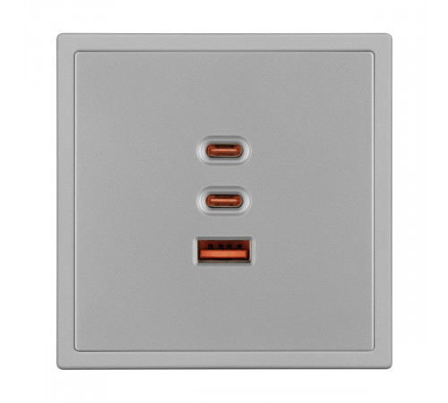 USB Розетка тип А+С+С софт-тач никель Arlight SCT-MUACC-SFPL-FC-IS (65W, QC3) 061838(1)