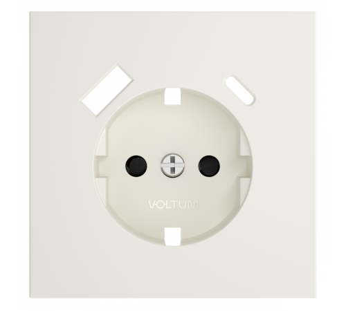 Накладка для розетки с заземлением и защитными шторками, с USB A+C Voltum S70 (хлопок) VLS001013