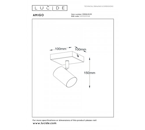 Спот Lucide Amigo 53910/01/31