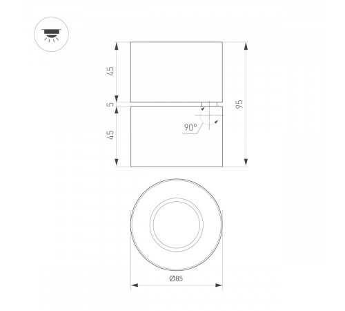 Спот Arlight SP-POINT-SURFACE-R85-12W Warm3200-MIX (WH, 15 deg, 230V) (IP20 Металл) 058614 Спот Arlight SP-POINT-SURFACE-R85-12W Warm3200-MIX (WH, 15 deg, 230V) (IP20 Металл) 058614