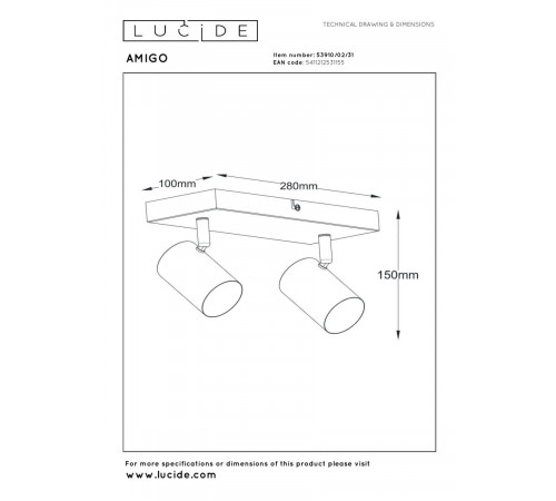 Спот Lucide Amigo 53910/02/31
