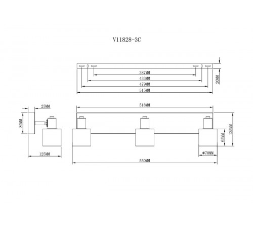 Спот Moderli Malet V11828-3C