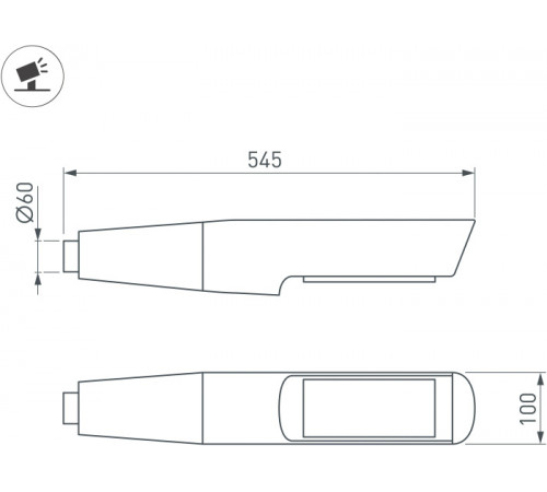 Уличный светильник Arlight OXOR-NOXT-EMP-545x100-35W Day4000 (BK, 120 deg, 230V) IP65 052479 Уличный светильник Arlight OXOR-NOXT-EMP-545x100-35W Day4000 (BK, 120 deg, 230V) IP65 052479