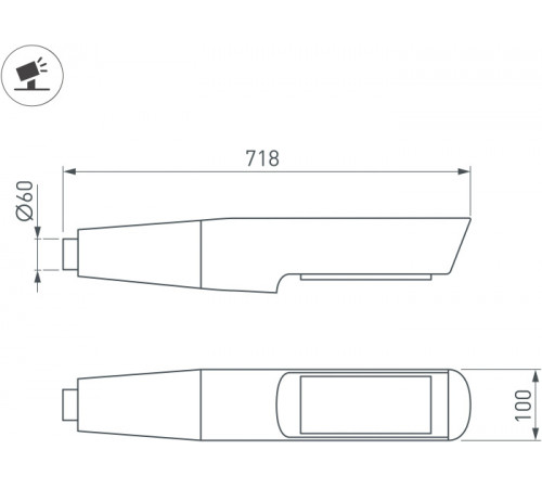 Уличный светильник Arlight OXOR-NOXT-EMP-718x100-75W Day4000 (BK, 120 deg, 230V) IP65 052481 Уличный светильник Arlight OXOR-NOXT-EMP-718x100-75W Day4000 (BK, 120 deg, 230V) IP65 052481