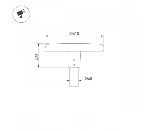 Уличный светильник Arlight ALT-CAN-50W Warm2700 (BK, 140 deg, 230V) (IP65 Металл) 060326