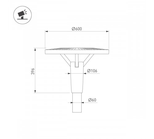 Уличный светильник Arlight OXOR-LEIS-LUZ-600x600x396-30W Day4000 (BK, 120 deg, 230V) IP65 058185