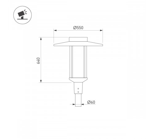 Уличный светильник Arlight ALT-MASAR-50W Warm3000 (BK, 130 deg, 230V) (IP65 Металл) 051860