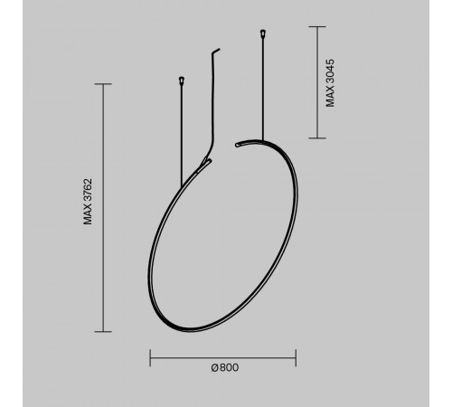 Шинопровод Maytoni Technical Busbar trunkings Arity TRX233-RV-D800-B