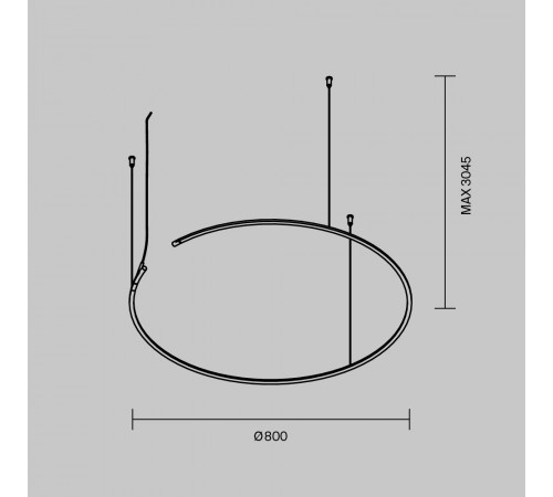 Шинопровод Maytoni Technical Busbar trunkings Arity TRX233-RH-D800-B