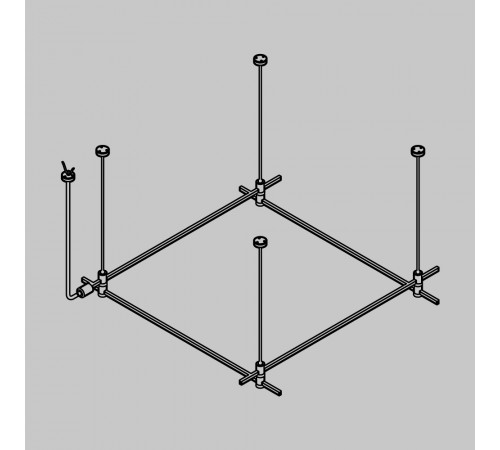 Основание квадратное двухуровневое на тросовых подвесах Hang для трековых светильников Maytoni Technical Flarity TFC-Flar-H08-BS