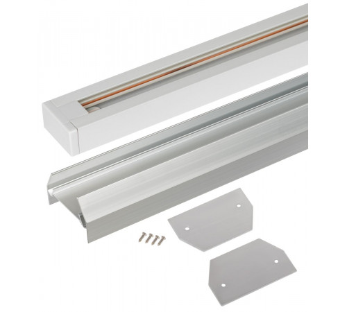 Комплект Эра TR-SET-200-1PT-PC WH шинопровод однофазный с профилем для натяжного потолка 2м белый Б0072544