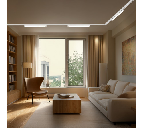 Шинопровод однофазный накладной/подвесной Apeyron в комплекте крепёж, токоввод, заглушка R45-07