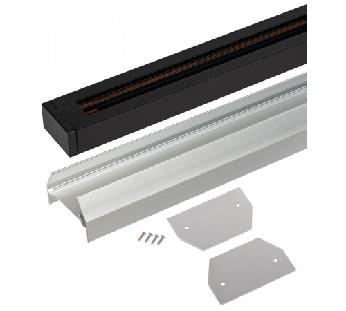 Комплект Эра TR-SET-200-1PT-PC BK шинопровод однофазный с профилем для натяжного потолка 2м черный Б0072543