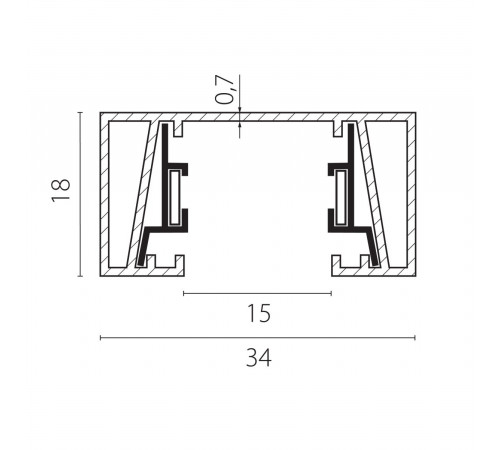 Шинопровод 2-контактный без стыковочного паза, 2м Lightstar Barra 502025-P