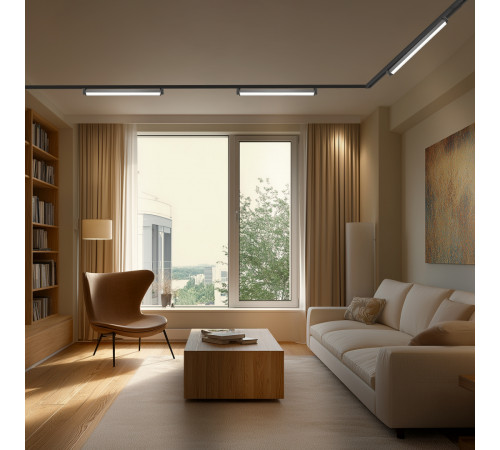 Шинопровод однофазный накладной/подвесной Apeyron в комплекте крепёж, токоввод, заглушка R45-06