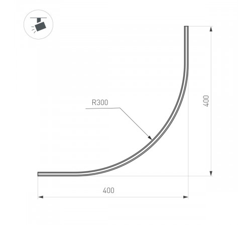 Шинопровод магнитный накладной Arlight MAG-MICROCOSM-TRACK-1115-ARC-R600 (BK) (IP20 Металл) 043247(1)