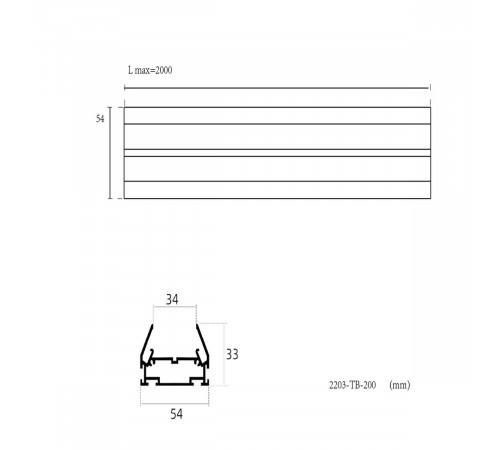 Шинопровод однофазный под натяжной потолок Favourite Practica 2203-TB-200