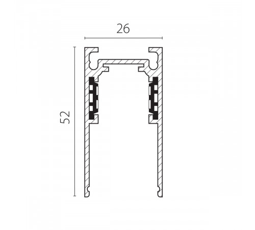 Шинопровод 4-контактный накладной со стыковочным пазом 48V 2м (Заглушки и декоративный экран в комплекте) Lightstar Uno Pro 509027P