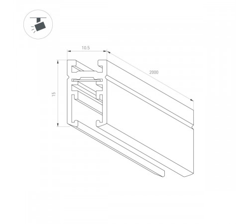Шинопровод магнитный накладной Arlight MAG-MICROCOSM-TRACK-1115-2000 (WH) (IP20 Металл) 062987
