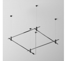 Основание квадратное двухуровневое на тросовых подвесах Hang для трековых светильников Maytoni Technical Flarity TFC-Flar-H08-B