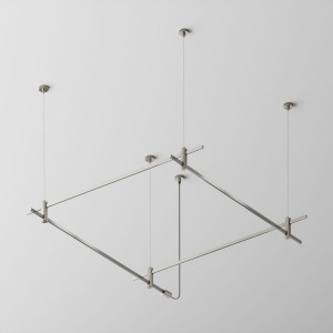 Основание квадратное двухуровневое на тросовых подвесах Hang для трековых светильников Maytoni Technical Flarity TFC-Flar-H08-PT