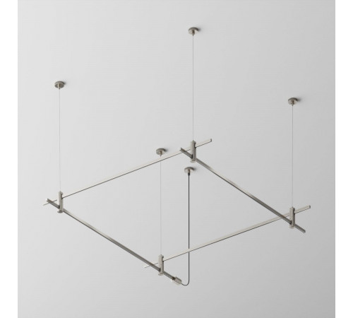 Основание квадратное двухуровневое на тросовых подвесах Hang для трековых светильников Maytoni Technical Flarity TFC-Flar-H08-PT