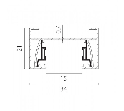 Шинопровод 2-контактный со стыковочным пазом, 3м Lightstar Barra 502035-T