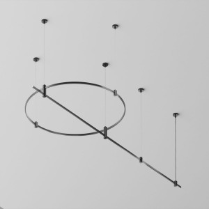 Основание круглое+прямое  на тросовых подвесах Hang для трековых светильников Maytoni Technical Flarity TFC-Flar-H05-B